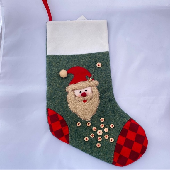 4 Green Embellished Santa Christmas Stockings, Christmas Socks, Xmas Stocking - Picture 5 of 7